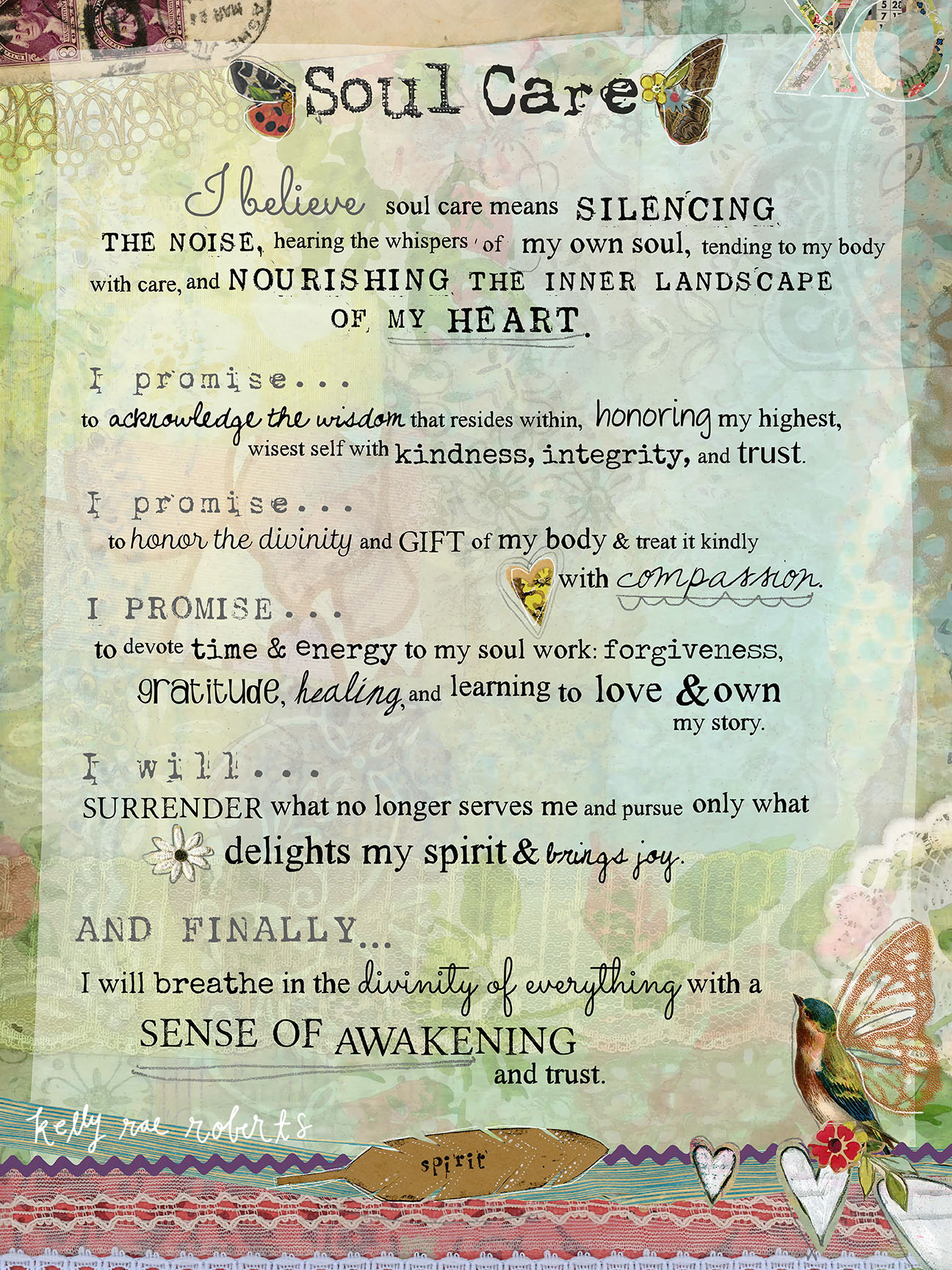 kelly rae roberts | Soul Care Manifesto | art print